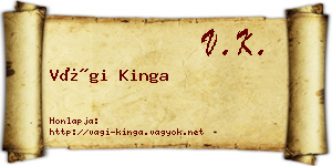 Vági Kinga névjegykártya