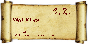 Vági Kinga névjegykártya